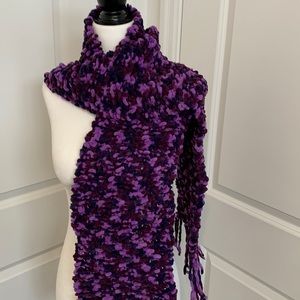Hand made purple wool scarf